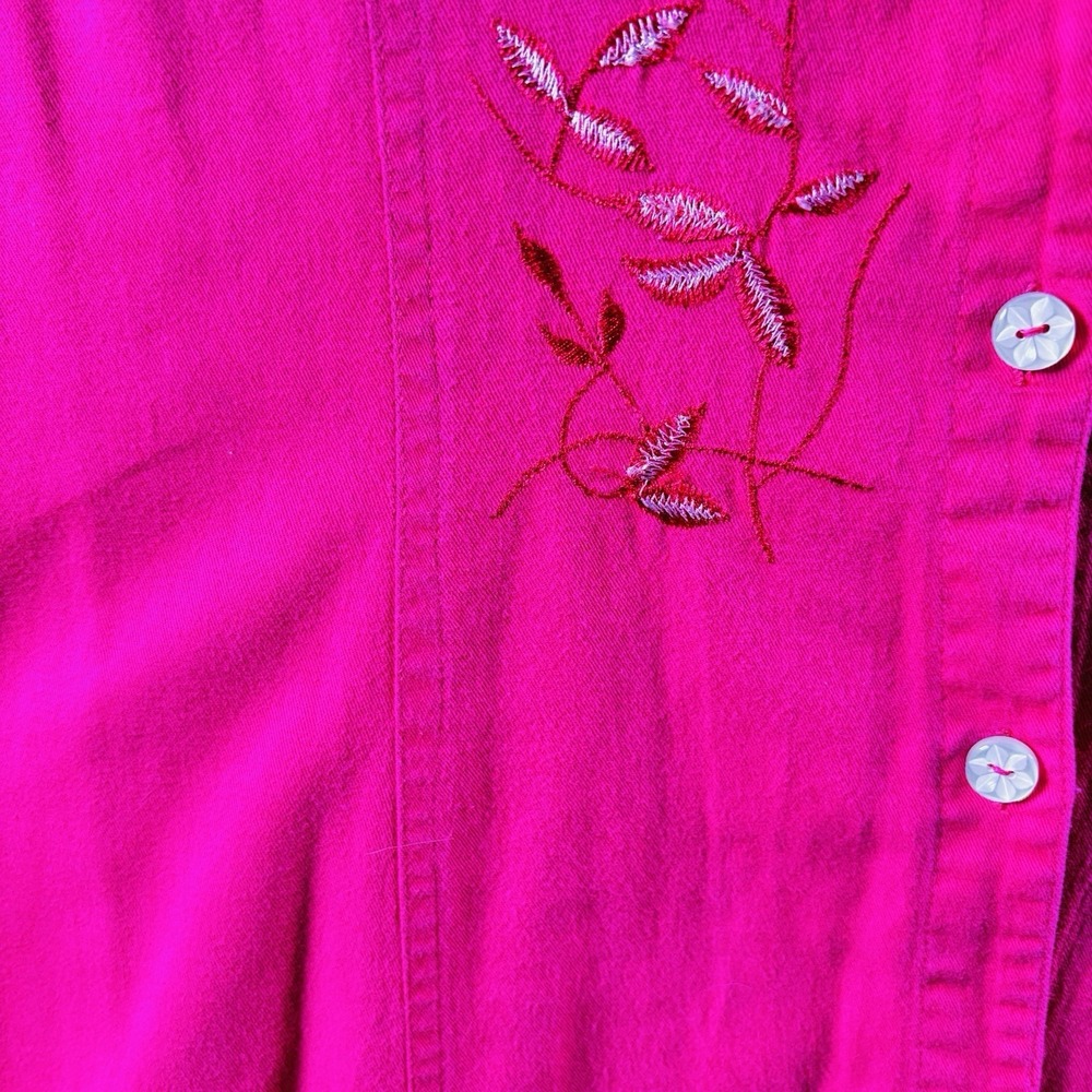 BFA Classics Button Shirt Dress Embroidery VTG Modest Sz 18 Cotton Breathable - Picture 6 of 10